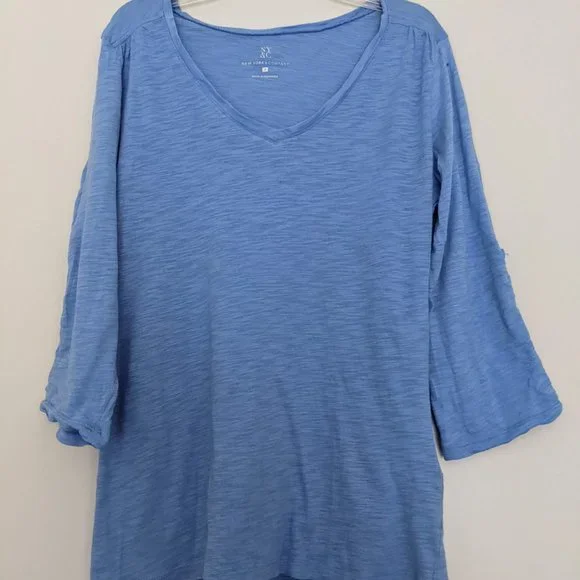 New York & Company Blue Lightweight Top, Women's Small - Picture 4 of 6